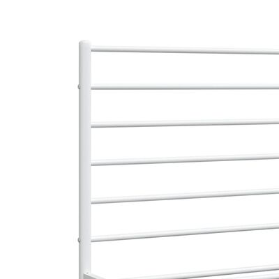 vidaXL Metal Bed Frame with Headboard and Footboard White 53.9"x74.8" Full