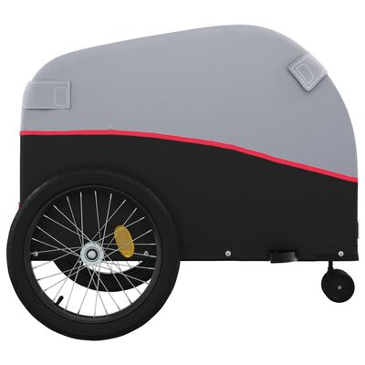 vidaXL Bike Trailer Black and Red 99.2 lb Iron