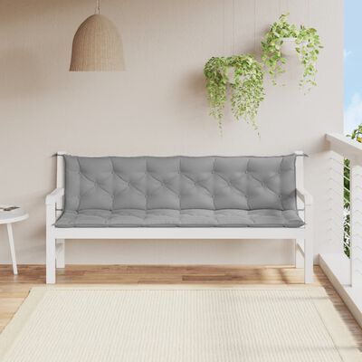 vidaXL Garden Bench Cushion Gray 78.7"x(19.7"+19.7")x2.8" Oxford Fabric