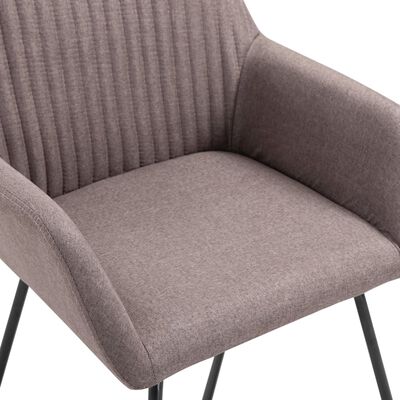 vidaXL Dining Chairs 2 pcs Taupe Fabric