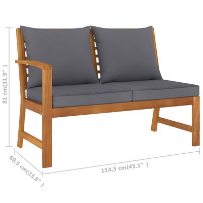 vidaXL 9 Piece Patio Lounge Set with Cushion Solid Acacia Wood