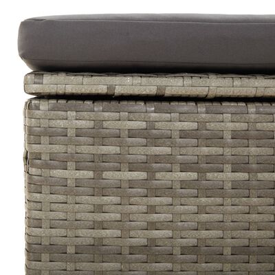 vidaXL 3 Piece Patio Lounge Set with Cushions Gray Poly Rattan