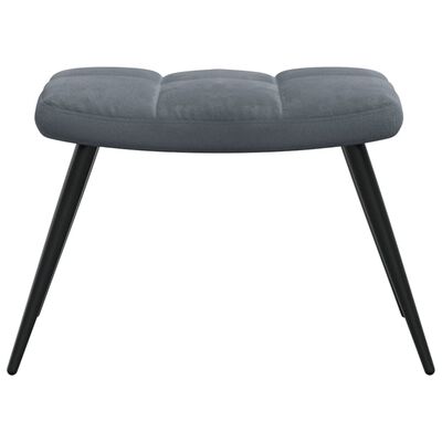 vidaXL Relaxing Chair with a Stool Dark Gray Velvet