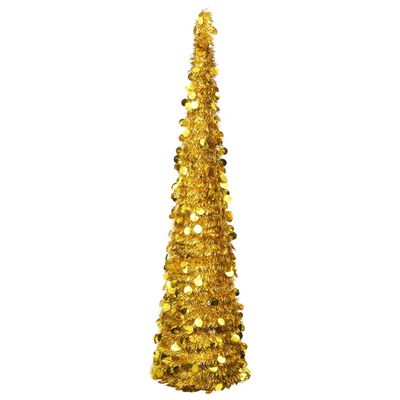 vidaXL Pop-up Artificial Christmas Tree Gold 6 ft PET