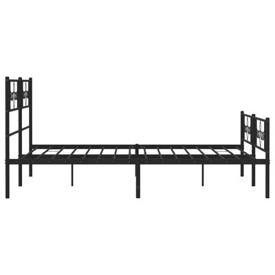 vidaXL Metal Bed Frame without Mattress with Footboard Black 53.1"x74.8"