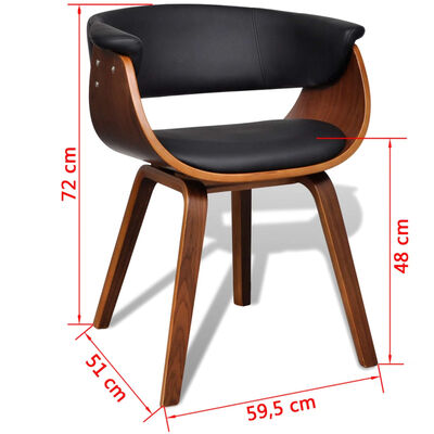 vidaXL Dining Chair Bent Wood and Faux Leather