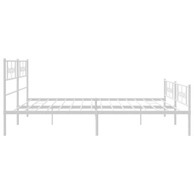 vidaXL Metal Bed Frame with Headboard&Footboard White 72"x83.9" California King