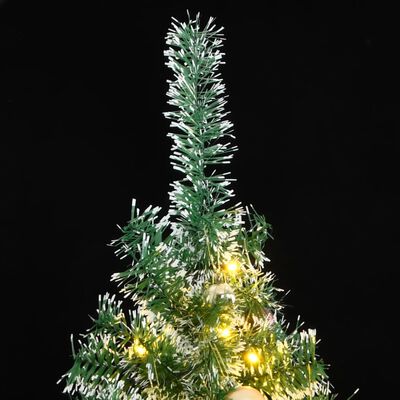 vidaXL Artificial Christmas Tree 300 LEDs&Ball Set&Flocked Snow 94.5"