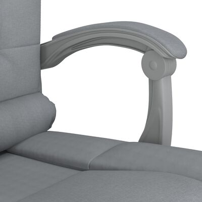 vidaXL Massage Reclining Office Chair Light Gray Fabric