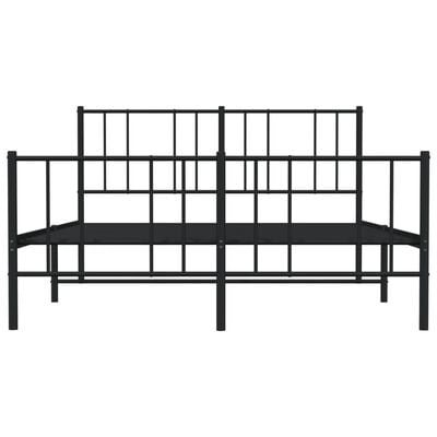 vidaXL Metal Bed Frame without Mattress with Footboard Black 59.1"x78.7"