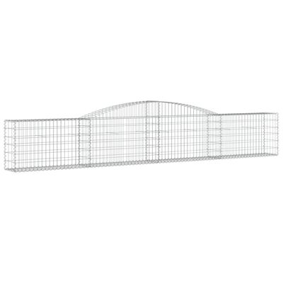 vidaXL Arched Gabion Basket 157.5"x11.8"x23.6"/31.5" Galvanized Iron