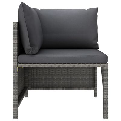 vidaXL 8 Piece Patio Lounge Set with Cushions Poly Rattan Gray