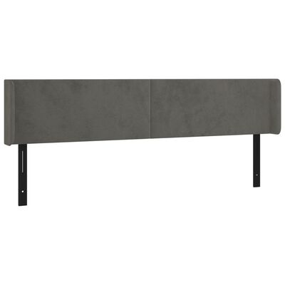 vidaXL LED Headboard Dark Gray 79.9"x6.3"x30.7"/34.6" Velvet