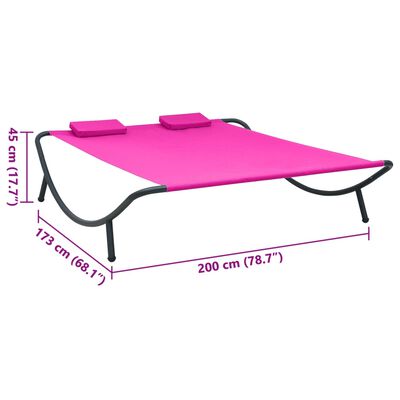 vidaXL Patio Lounge Bed Fabric Pink