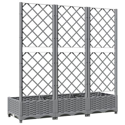 vidaXL Garden Planter with Trellis Light Gray 47.2"x15.7"x47.8" PP