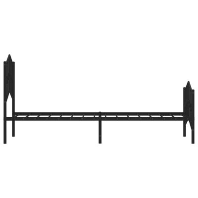 vidaXL Metal Bed Frame without Mattress with Footboard Black 39.4"x78.7"