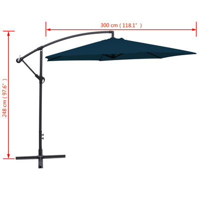 vidaXL Cantilever Umbrella 118.1" Blue