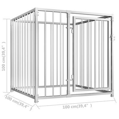 vidaXL Outdoor Dog Kennel 39.4"x39.4"x39.4"