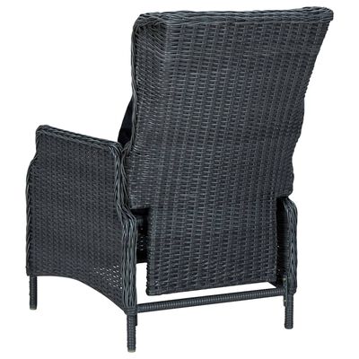 vidaXL 7 Piece Patio Dining Set with Cushions Poly Rattan Dark Gray