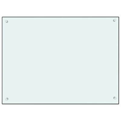 vidaXL Kitchen Backsplash White 31.5"x23.6" Tempered Glass