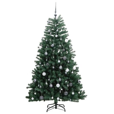 vidaXL Artificial Hinged Christmas Tree 300 LEDs & Ball Set 70.9"