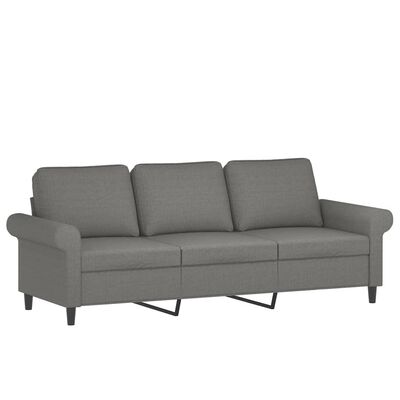 vidaXL 3-Seater Sofa Dark Gray 70.9" Fabric