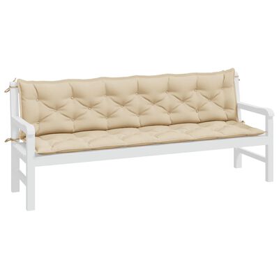 vidaXL Garden Bench Cushions 2 pcs Beige 78.7"x19.7"x2.8" Oxford Fabric