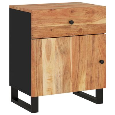 vidaXL Bedside Cabinet 19.7"x13"x23.6" Solid Wood Acacia&Engineered Wood