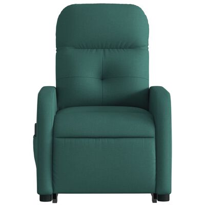 vidaXL Electric Stand up Massage Recliner Chair Dark Green Fabric