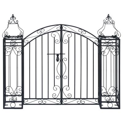 vidaXL Ornamental Garden Gate Wrought Iron 48"x8.1"x39.4"