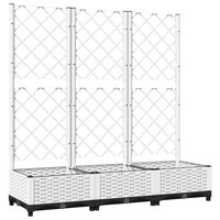 vidaXL Garden Planter with Trellis White 47.2"x15.7"x47.8" PP