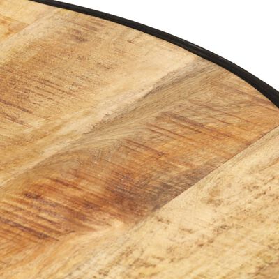 vidaXL Coffee Table Black 26.8"x26.8"x14.2" Solid Rough Mango Wood