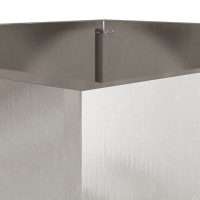 vidaXL Planters 2 pcs Silver 12.6"x11.8"x11.4" Stainless Steel