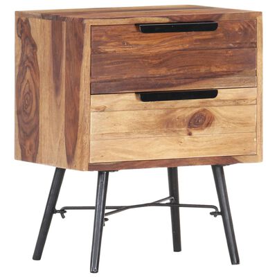 vidaXL Bedside Cabinet 15.7"x11.8"x19.7" Solid Sheesham Wood