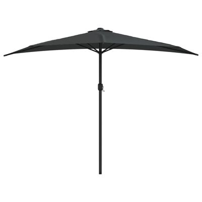 vidaXL Garden Parasol with Aluminum Pole Anthracite 118.1"x61" Half