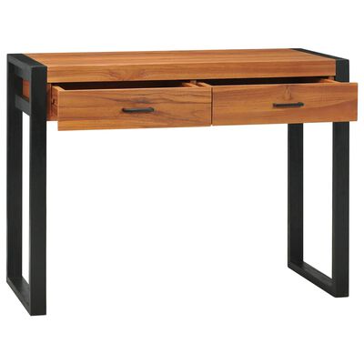 vidaXL Desk with 2 Drawers 39.4"x15.7"x29.5" Teak Wood