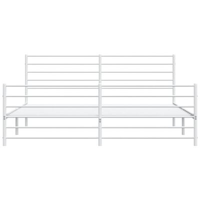 vidaXL Metal Bed Frame without Mattress with Footboard White 76"x79.9"