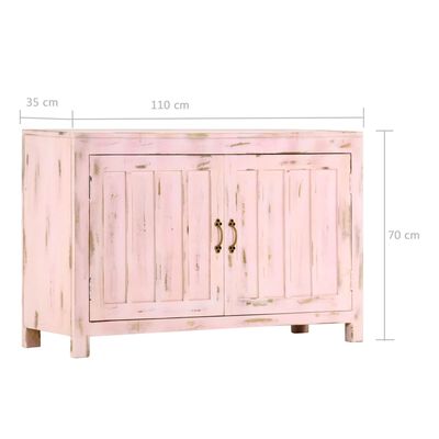 vidaXL Sideboard Light Pink 43.3"x13.8"x27.6" Solid Mango Wood