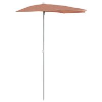 vidaXL Garden Half Parasol with Pole 70.9"x35.4" Terracotta