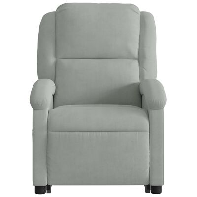 vidaXL Stand up Massage Recliner Chair Light Gray Velvet