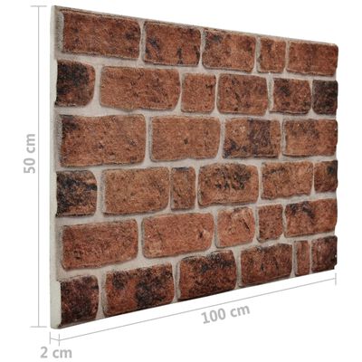 vidaXL 3D Wall Panels with Dark Brown Brick Design 11 pcs EPS