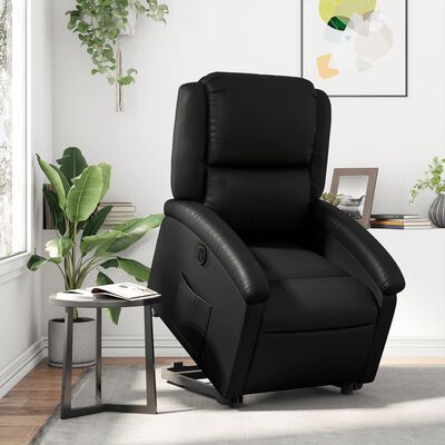 vidaXL Electric Stand up Recliner Chair Black Faux Leather