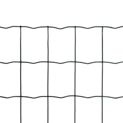 vidaXL Euro Fence Steel 82ftx3.3ft Green