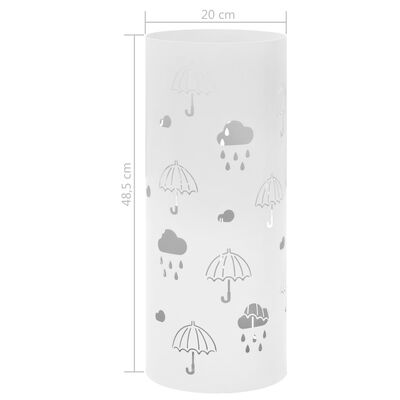 vidaXL Umbrella Stand Umbrellas Steel White