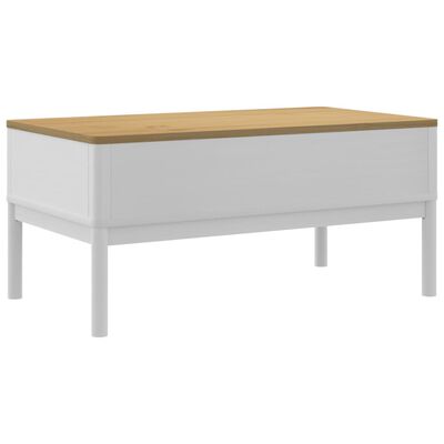 vidaXL Coffee Table FLORO White 39"x21.9"x17.7" Solid Pine Wood