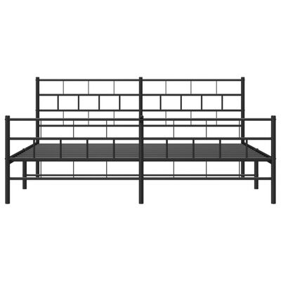 vidaXL Metal Bed Frame with Headboard and Footboard Black 76"x79.9" King