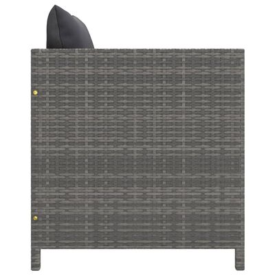 vidaXL 5 Piece Patio Lounge Set with Cushions Poly Rattan Gray