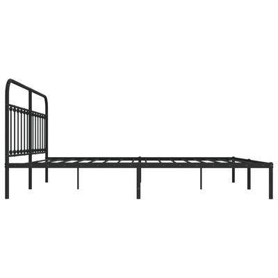 vidaXL Metal Bed Frame with Headboard Black 76"x79.9" King