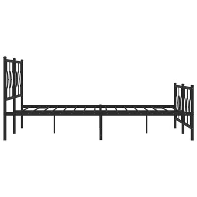 vidaXL Metal Bed Frame without Mattress with Footboard Black 76"x79.9"