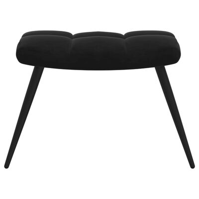 vidaXL Relaxing Chair with a Stool Black Velvet